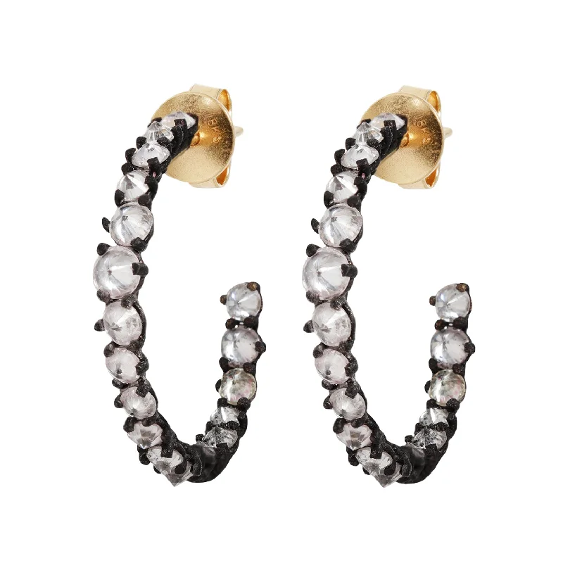 women’s chunky earrings -Large Diamond Cluster Hoops