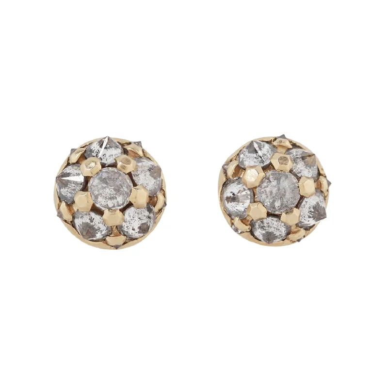 women’s rose gold earrings -Large Diamond Urchin Studs