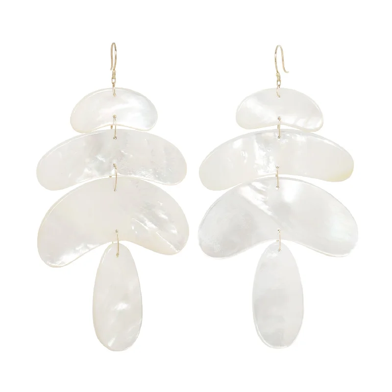 women’s butterfly earrings -Large Mother of Pearl Totem Earrings