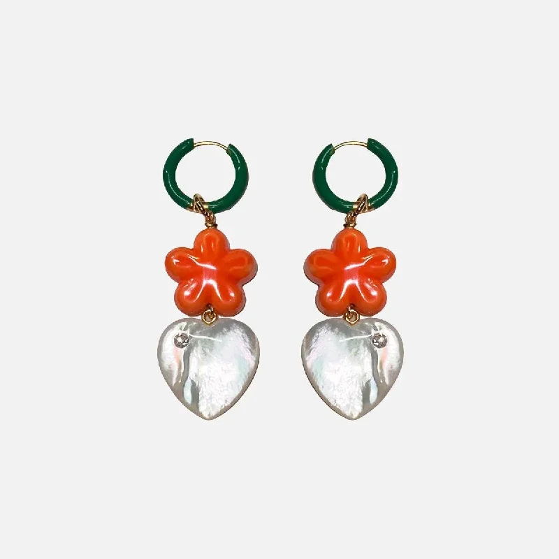 bohemian earrings for women -Love at First Sight Giardino Earrings, Orange