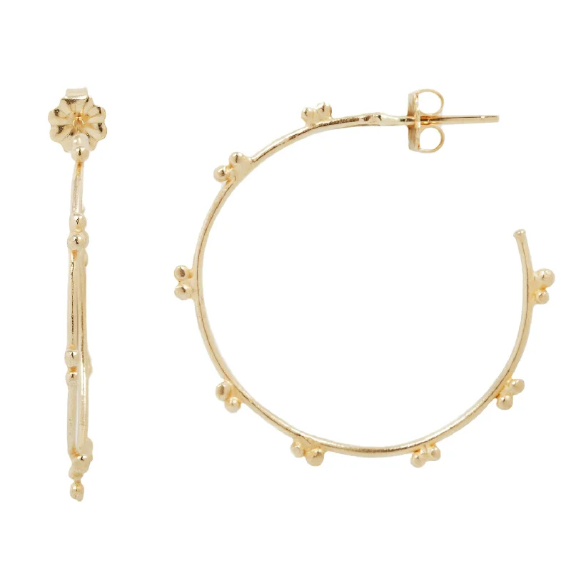 women’s textured earrings -Gold Marais Hoops