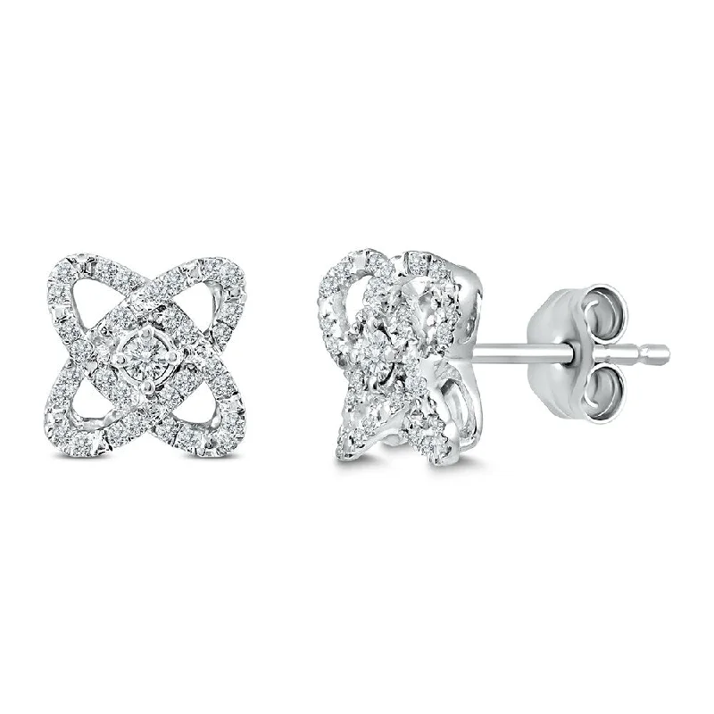 women’s hoop earrings with charms -Marquee 1/4 Carat TW Diamond Stud Earrings in .925 Sterling Silver