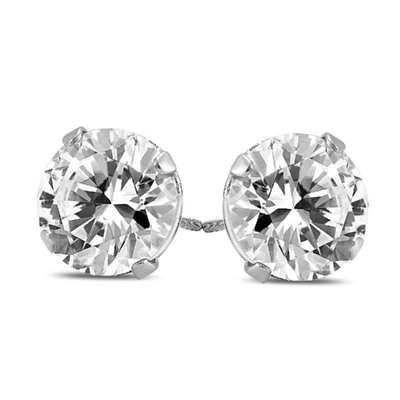 women’s teardrop earrings -Marquee Certified (H-I Color, SI1-SI2 Clarity) 3/4 Carat TW Round Diamond Solitaire Stud Earrings in 14K White Gold