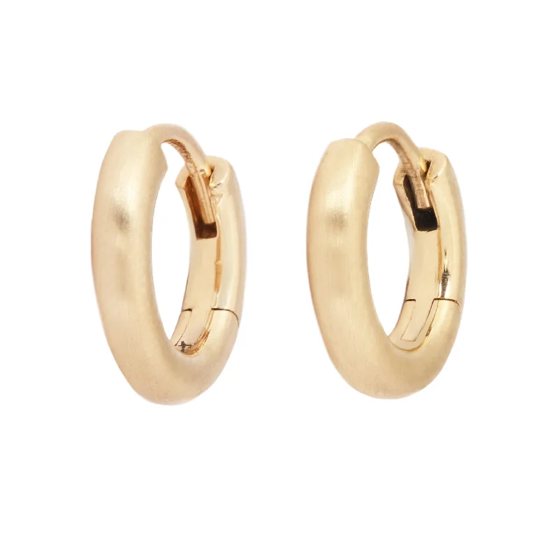 women’s unique earrings -Medium Plain Hinged Gold Hoops