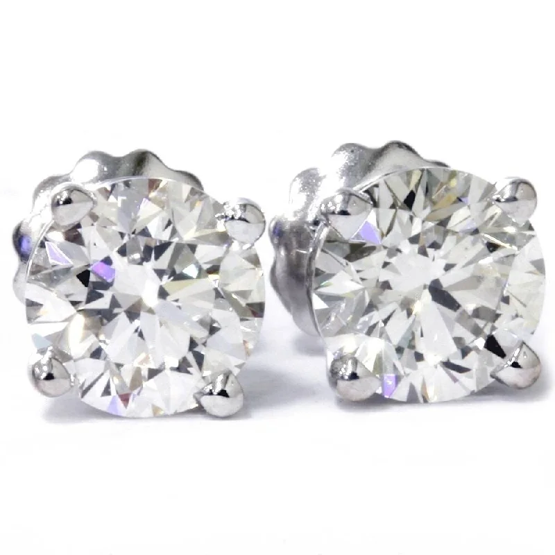 women’s stud earrings with crystals -Platinum 2ct TDW Clarity Enhanced Diamond Screw Back Studs