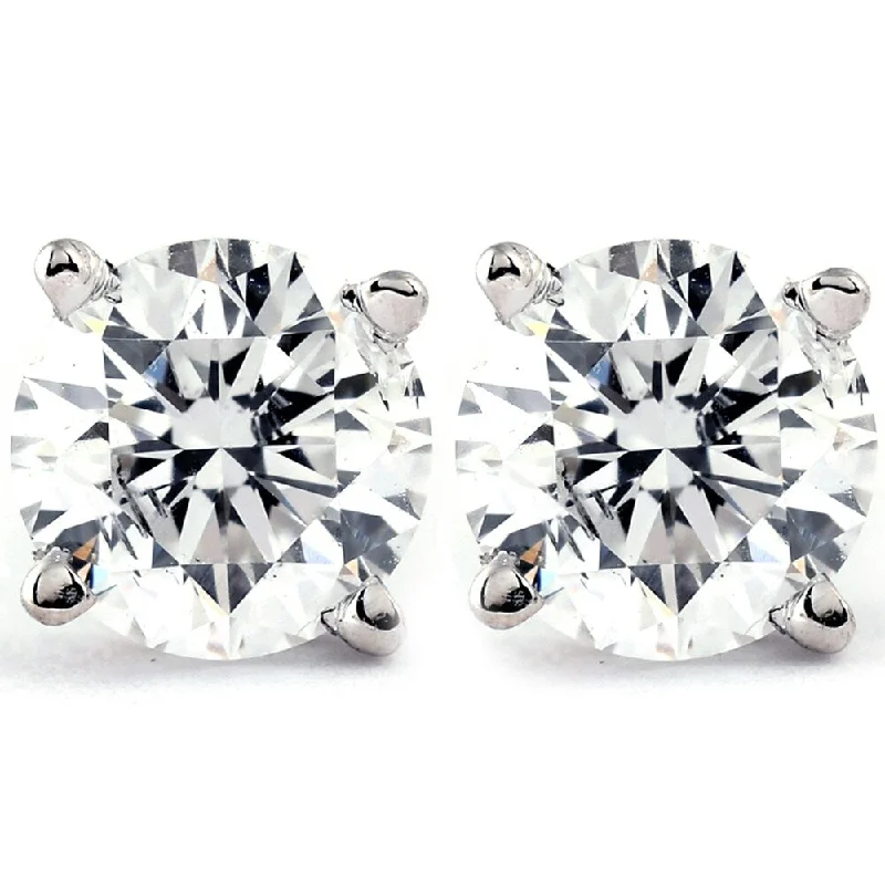 women’s modern stud earrings -Pompeii3 1 ct T.W Diamond Studs Eco Friendly Lab Grown (G-H/VS)