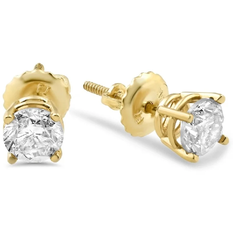 women’s celestial earrings -Pompeii3 14k Yellow Gold 5/8 ct TDW Screw Back Diamond Stud Earrings - White