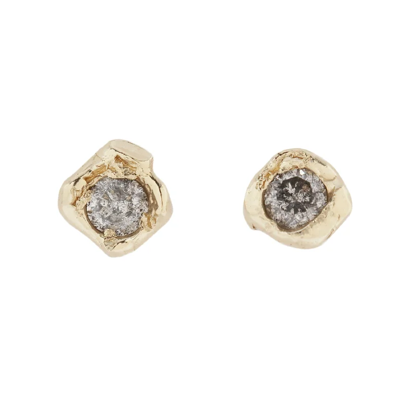 women’s ear cuffs -Salt & Pepper Organic Diamond Studs