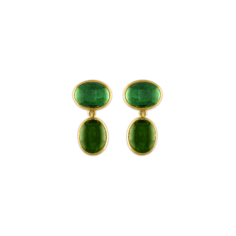 women’s rose gold earrings -Small Green Tourmaline Amphora Earrings