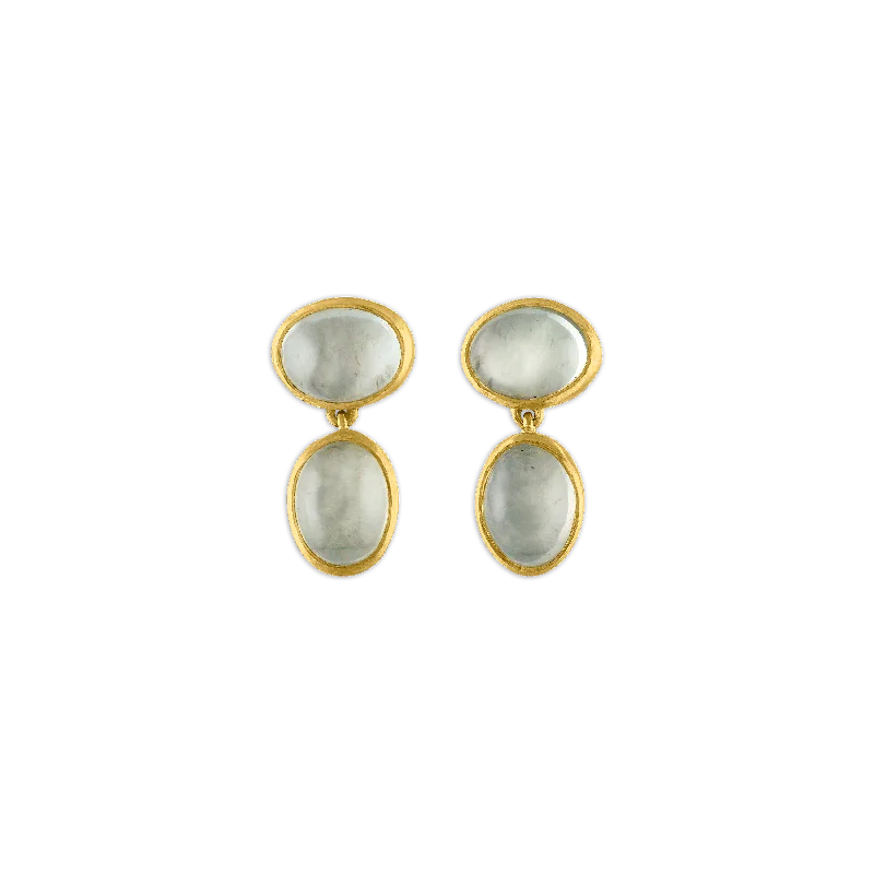 women’s drop earrings -Small Mango Moonstone Amphora Earrings