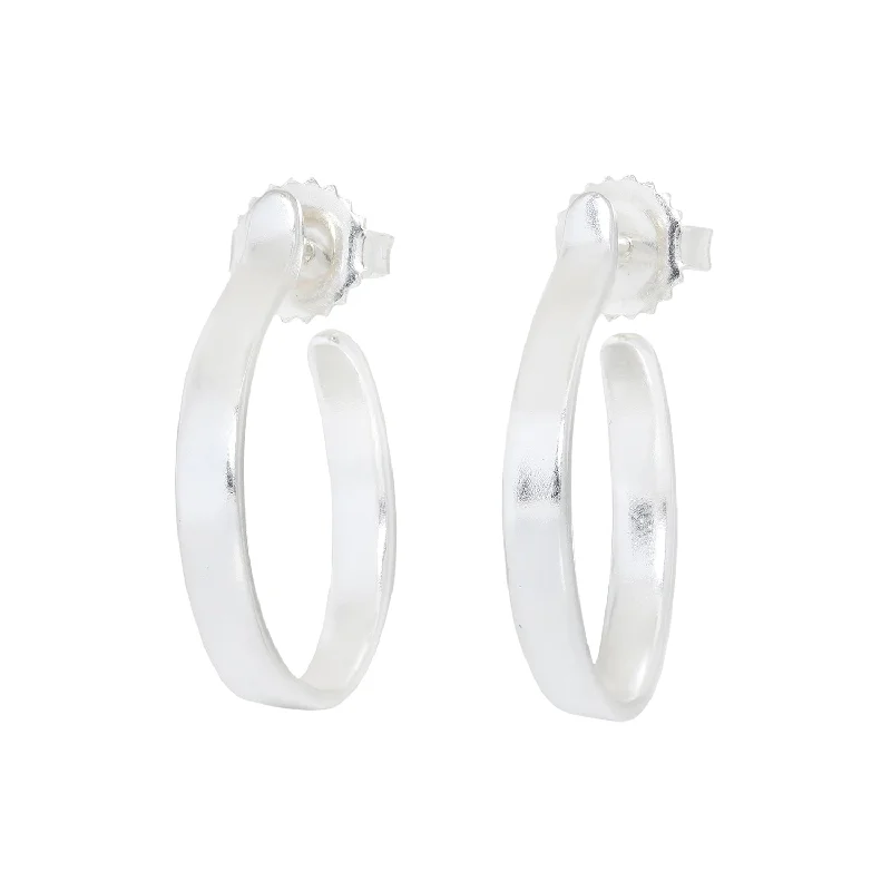 women’s sparkly earrings -Small Plain Silver Hoops