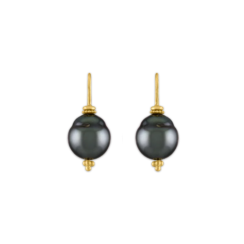 women’s clip-on earrings -Tahitian Pearl Baby Linea Earrings