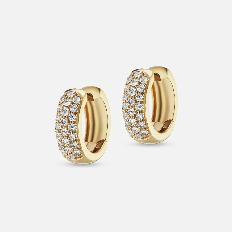 women’s gold hoop earrings -The Gold Diamond Bombe Hoop