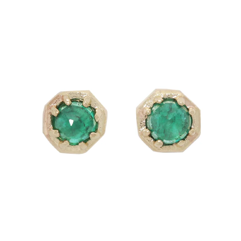 bohemian earrings for women -Tiny Emerald Studs