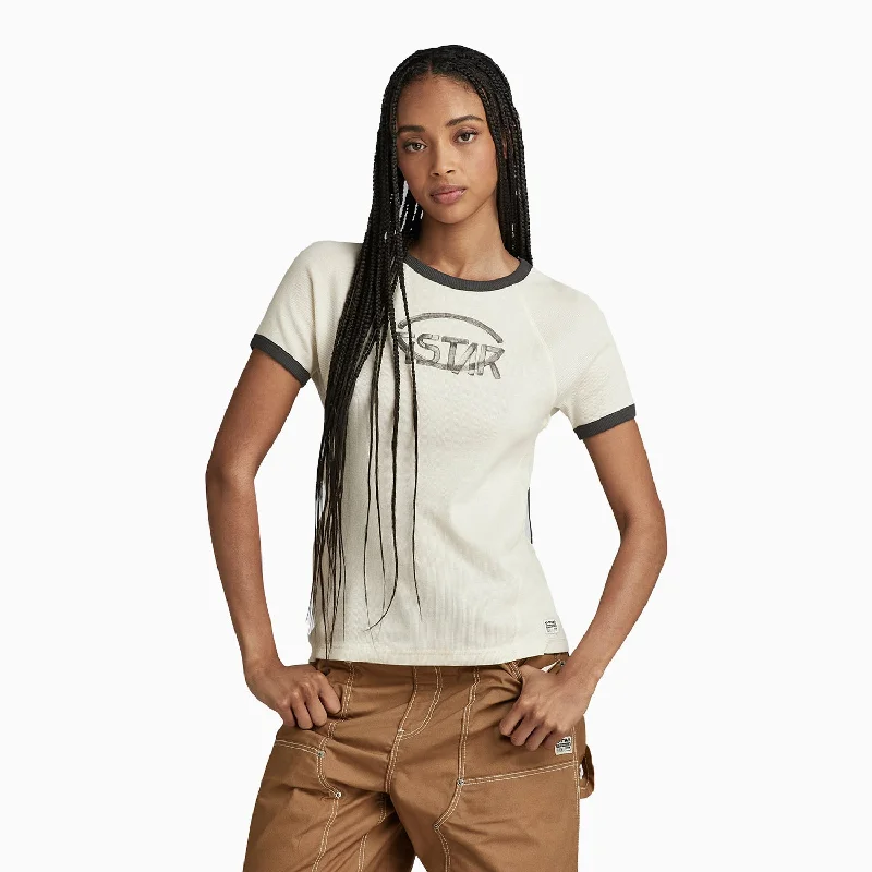 graphic t-shirts for ladies -Women's Army Ringer Slim T-Shirt