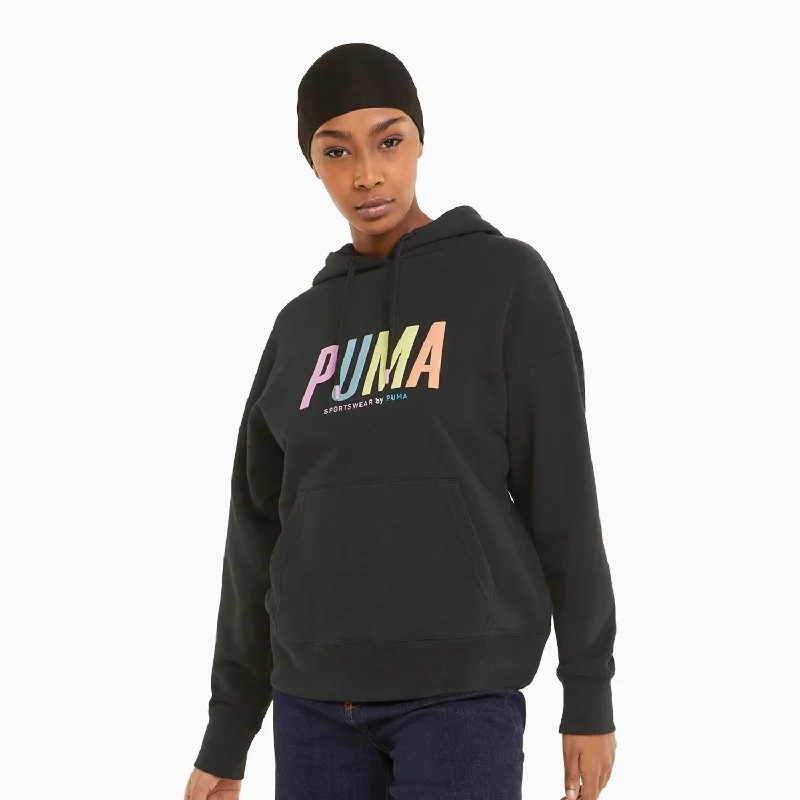 asymmetric tops for women -Women's Sportswear Graphic Pull Over Hoodie