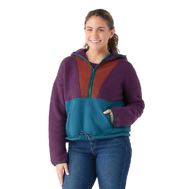 casual knit tops for women -Smartwool Women's Hudson Trail Fleece Cropped Hoodie