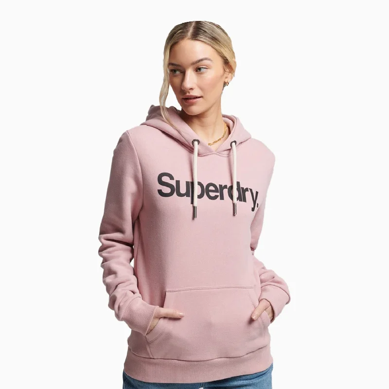 high-neck blouses for ladies -Women's Core Logo Hoodie