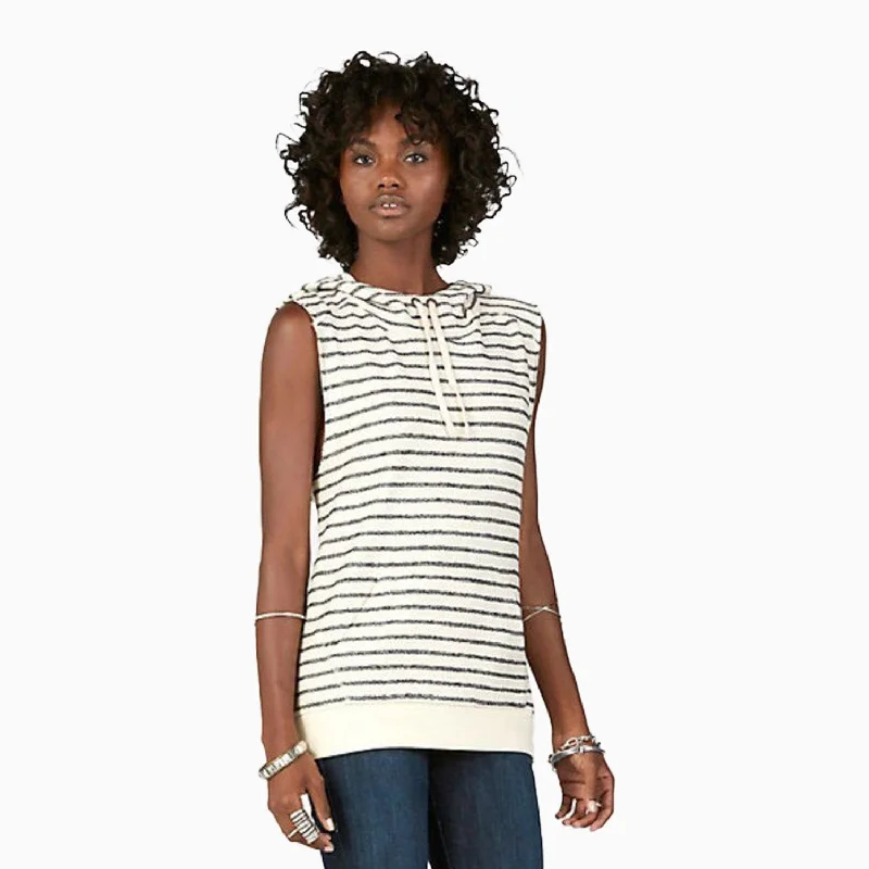 beach-ready tops for women -Women's Sleeveless Funnel Neck Hoodie