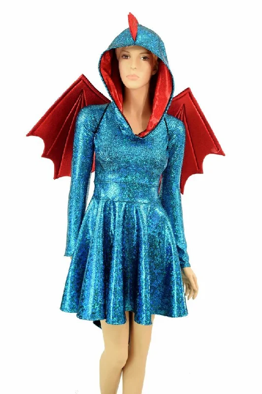 women’s ruched dresses -Dragon Skater Dress Set (+Dragon Wings!)