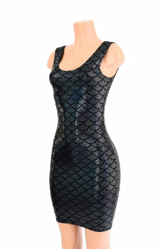 women’s oversized dresses -Black Mermaid Tank Dress