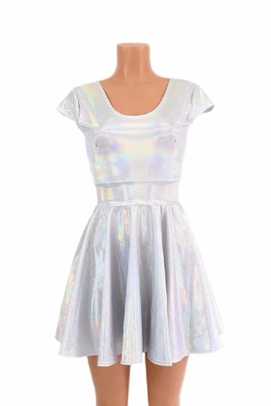 women’s gingham dresses -Flashbulb Holographic Skater Dress