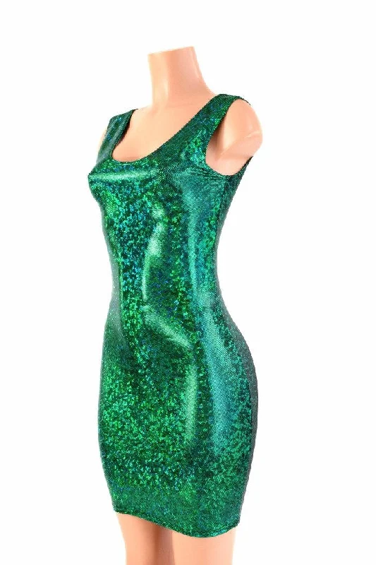 women’s two-tone dresses -Green Kaleidoscope Tank Dress