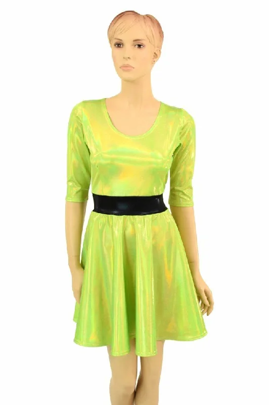 women’s sundresses -Lime "Buttercup" Skater Dress