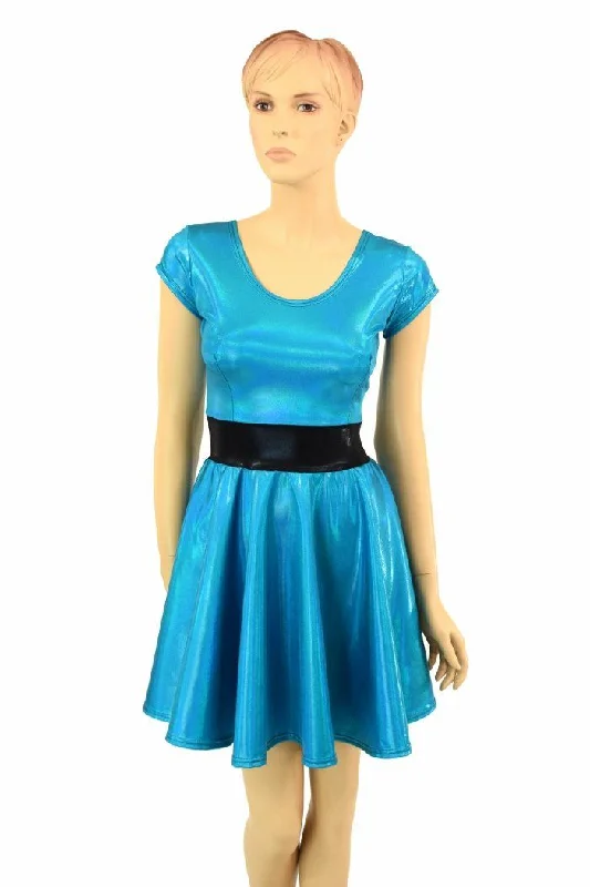 sleeveless dresses for women -Peacock "Bubbles" Skater Dress