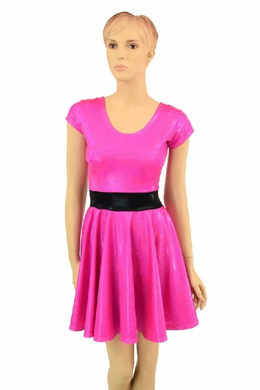 women’s fit and flare dresses -Pink Sparkly "Blossom" Skater Dress