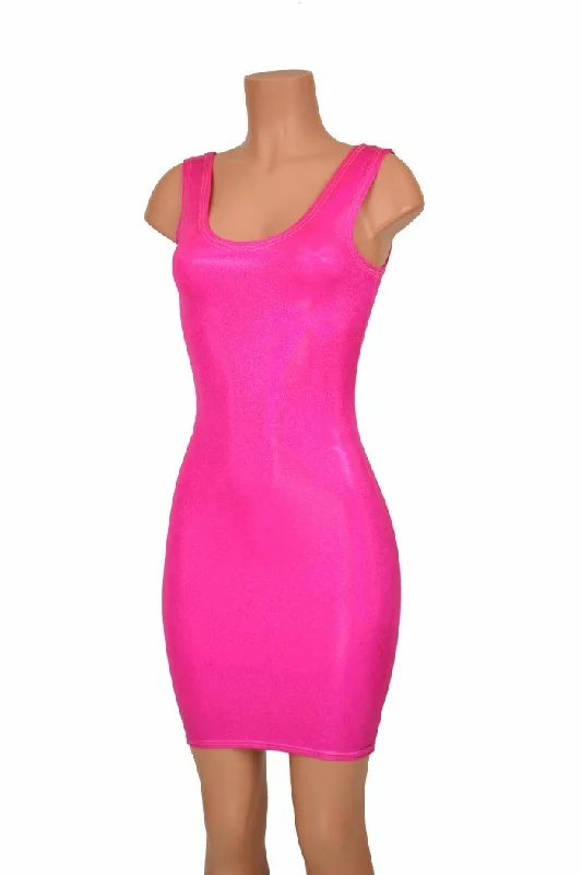 women’s elegant cocktail dresses -Pink UV Sparkly Jewel Tank Dress